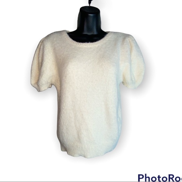 The Reeds Women's Ivory Short Sleeve Sweater Size Small - Picture 1 of 7